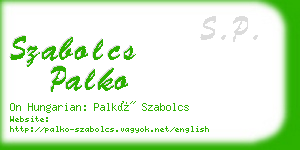 szabolcs palko business card